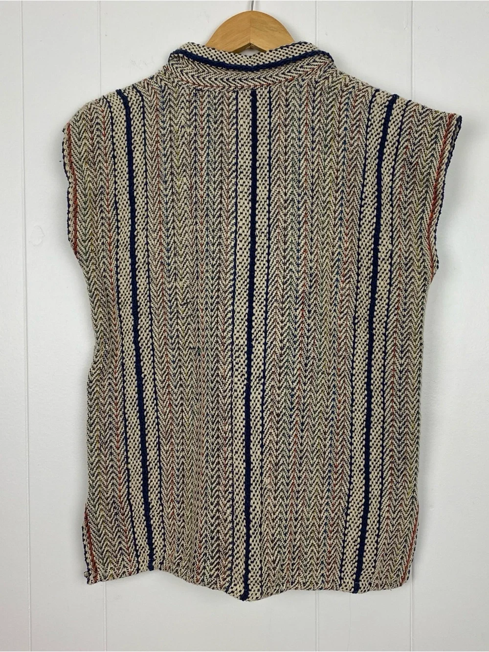 Mexican Top Women's Size Small Baja Surfer Sleeveless Sweater Drug Rug Pullover